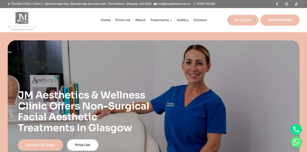 jm aesthetics homepage